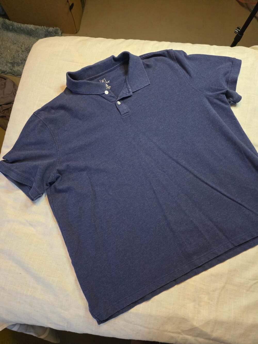 George Mens Blue Heather Short Sleeve Polo Shirt Size XL